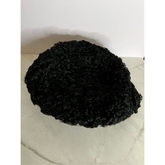 Vintage 1960s Mr John Fredericks Boutique Black lamb hat osfm main image 4